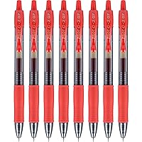 Pilot, G2 Premium Gel Roller Pens, Fine Point 0.7 mm, Red, Pack of 8