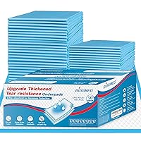 Tear-Resistant Incontinence Bed Pads 40'' x 36'' (50 Count) with 125 Gram Heavy Duty Disposable Underpads Chucks Pads for Adults, Kids & Elderly | Protection Pads for Bed, Sofa, and Chair