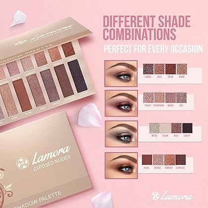 Best Pro Eyeshadow Palette Makeup - Matte Shimmer 16 Colors - Highly Pigmented - Professional Nudes Warm Natural Bronze Neutral Smoky Cosmetic Eye Shadows