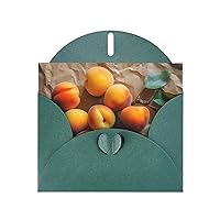 Greeting Card With Dark Green Envelopes Blank Card Funny Thank You Card Pearl Paper Birthday Card Yellow Apricots Print Sympathy Card For Holiday Wedding All Occasion 4 X 6 Inch
