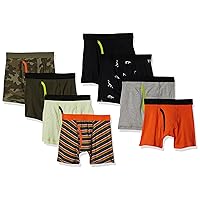 Amazon Essentials Boys and Toddlers' Cotton Boxer Briefs Underwear (Previously Spotted Zebra), Multipacks