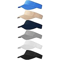 6 Pack Sun Visor Hats Sun Visors Sports Sun Hat Golf hat One Size Adjustable Cap for Women and Men