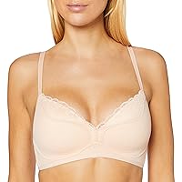 Fit Smart – Wirefree Bra with 4D Stretch Padding, Soft Lace and Comfortable – Light Brown (Size 02)