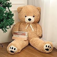 Giant Bear 59'' Big Large Stuffed Animal Plush Cute Huge 4.92 Feet Tall Light Brown Stuffed Bear Valentines Day Gift for Girlfriend Wife Lover Birthday Present