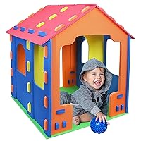 Click N' Play Giant Kids Foam Playhouse Play Tent for Boy and Girls Indoor and Outdoor, Interlocking Eva Foam Tiles.