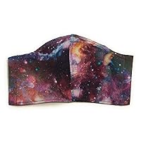 Fitted big bang super nova Face mask, galaxy cosmos nebula outer space, Triple layer 100% cotton cloth, nose wire filter pocket washable, Adjustable ear around Head elastic fabric tie, adult child