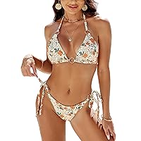 Blooming Jelly Women Sexy Bikini Set Triangle Bikinis Floral String Swimsuit 2 Piece Cheeky Bathing Suits