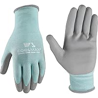 Wells Lamont Women's COOLMAX PU Coated Work Gloves, Small (500S), Aqua