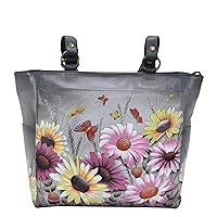 Anna by Anuschka Women's Hand Painted Genuine Leather Large Shoulder Tote
