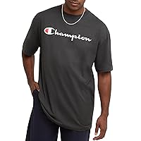 Champion, Cotton Midweight Crewneck Tee, T-Shirt for Men, Script (Reg. Or Big & Tall)