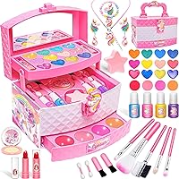 Toys for Girls,Kids-Makeup-Kit for-Girl-Toys for 3 4 5 6 7 8 9 10 11 12 Year Old Girls,Washable Princess-Dresses-for-Girls Pretend Makeup Set for Toddlers,Christmas-Birthday-Gifts-Ideas-Toys Age 4 6 8