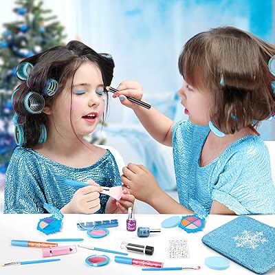 Kids Makeup Kit for Girls, Washable Real Makeup Set for Little Girls,  Princess Frozen Toys for Girls Toys for 4 5 6 7 8 Year Old, Kids Play  Makeup