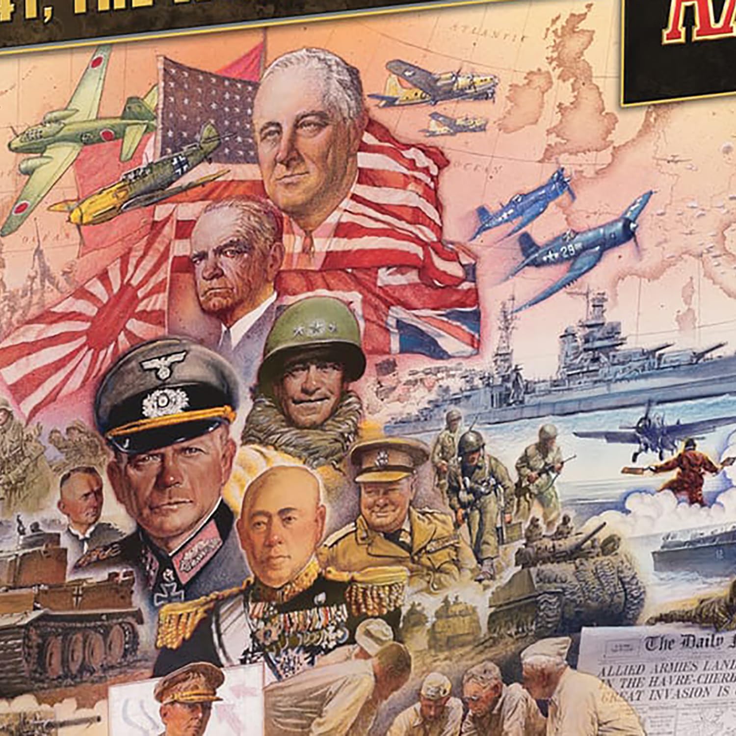 Axis & Allies: Anniversary Edition - 2-6 Players - Ages 12+ - 40th Anniversary Deluxe Edition Over 600 Plastic Miniatures, Huge 24