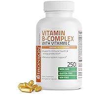 Vitamin B Complex with Vitamin C - Immune Health, Energy Support & Nervous System Support - Non-GMO, 250 Vegetarian Capsules
