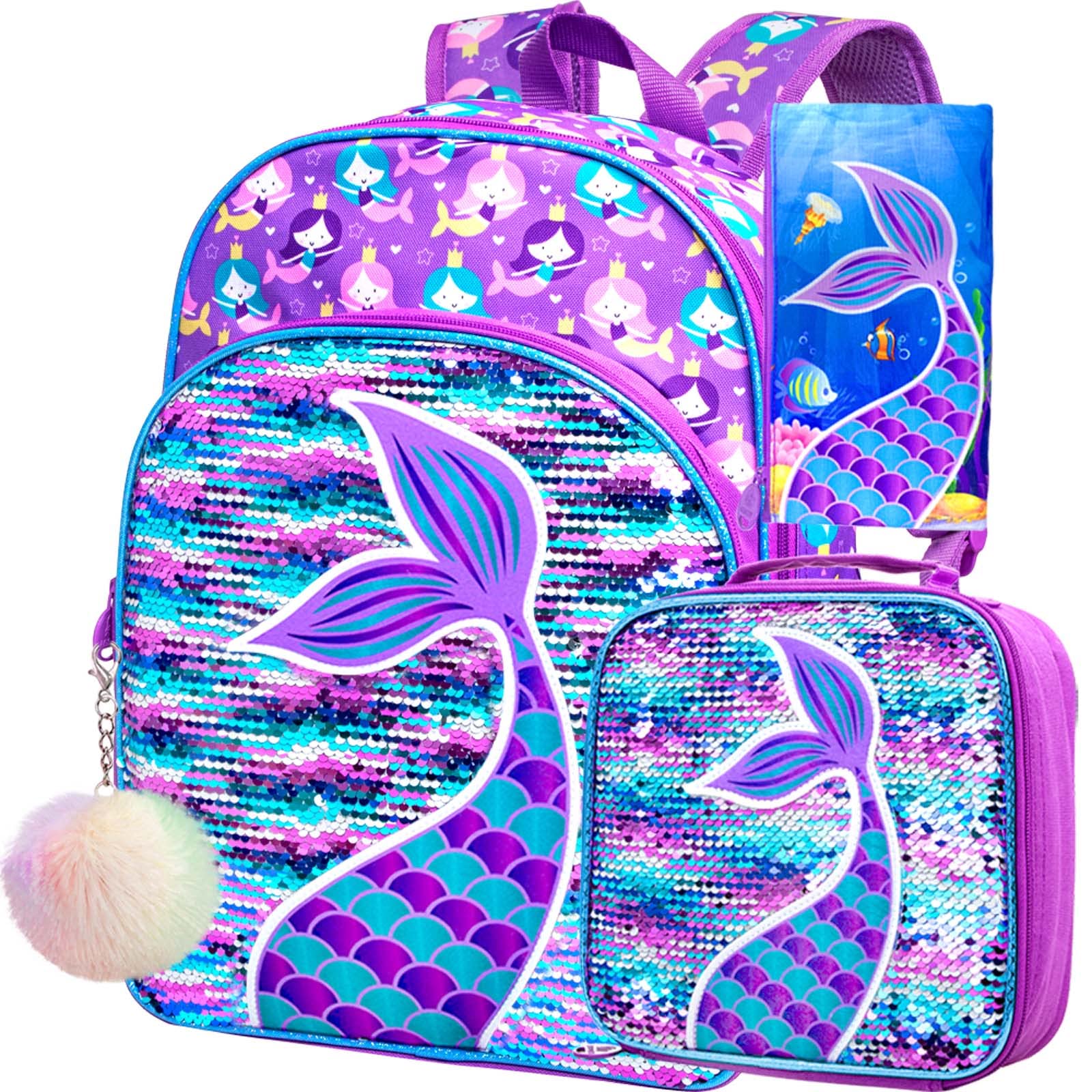 3PCS Mermaid Backpack for Girls, 16