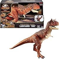 Mattel Jurassic World Colossal Carnotaurus Toro Dinosaur Action Figure Camp Cretaceous with Stomach-Release Feature, 36-in Long, Realistic Sculpting, Kid Gift Age 4 Years & Up