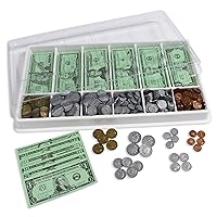 LEARNING ADVANTAGE One Dollar Play Bills - 100 $1 Paper Bills - Realistic  Dollar Design and Size - Teach Currency, Counting and Math with Fake Cash