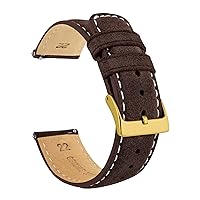 BARTON Suede Leather Watch Bands - Quick Release - Choose Strap Color & Size - 18mm, 19mm, 20mm, 21mm, 22mm, 23mm & 24mm Watch Straps