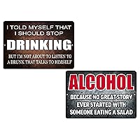 Rogue River Tactical Funny Beer Alcohol Sign Metal Tin Sign, 12x8 Inch, Home Bar Kitchen I Should Stop Drinking Wall Decor