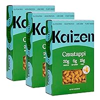 Kaizen Low Carb Keto Pasta Cavatappi - High Protein (20g), Gluten-Free, Keto-Friendly (6g Net), Plant-Based Lupini Noodles made w/High Fiber Lupin Flour - 8 ounces (Pack of 3)
