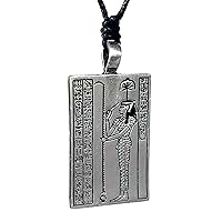Egyptian Seshat Goddess of writing and wisdom Magic Wicca Pagan Silver Pewter Men's Pendant Necklace Safe Travel Prosperity Talisman Wealth Fortune Lucky Charm Protection Amulet Black adjustable cord