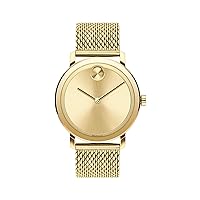Men's Bold Evolution Pale Yellow Gold Ion-Plated Steel Case and Mesh Bracelet, Yellow Gold