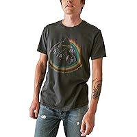 Lucky Brand Mens Pink Floyd Rainbow Graphic Crewneck Tshirt