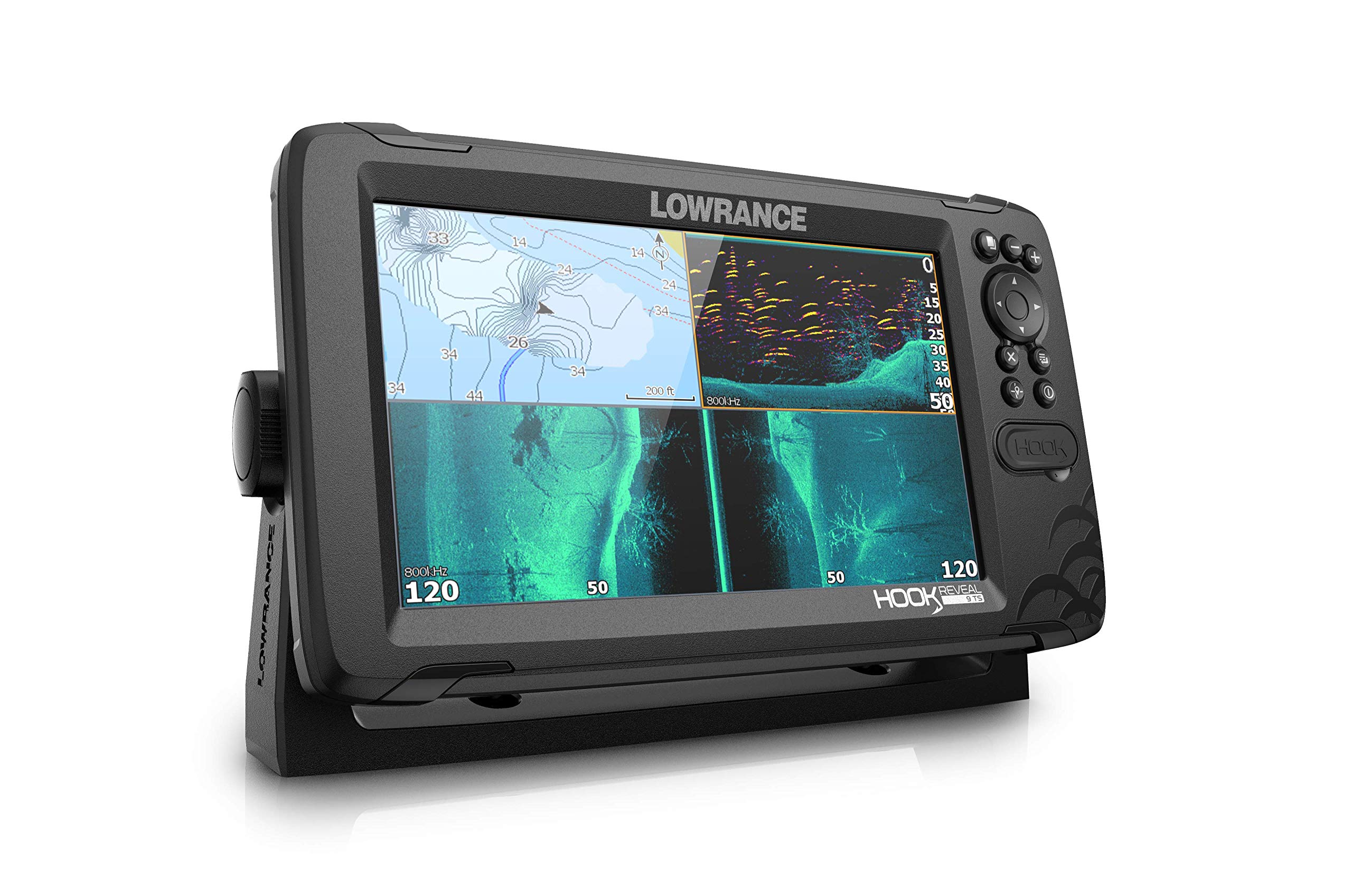 Lowrance Hook Reveal 9 Fish Finder 9 Inch Screen with Transducer and C-MAP Preloaded Map Options