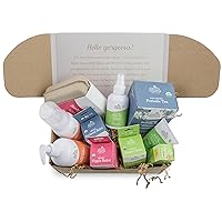 Earth Mama's Mama & Baby Gift Set | Breastfeeding & Postpartum Essentials, Skin Care Gifts for Mom & Newborn, Baby Lotion & Wash, Baby Oil, Sunscreen, Balms, Nipple Butter, Tea and Booby Tubes, 10 pcs