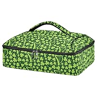 Potluck Casserole Tote Green-irish-harps-shamrocks Casserole Carrier Lunch Tote Food Carrier