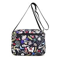 SCL Women's Nylon Crossbody Bag With Flowers Shoulder Messenger Bags Wallet Multicolor (Black5)