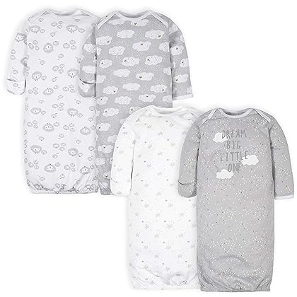 Gerber Unisex Baby Boy and Girls 4-Pack Sleeper Gown