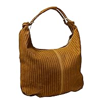 Pierre Cardin Brown Leather Large Hobo Relaxed Suede Shoulder Bag for womens