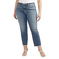 Silver Jeans Co. Women's Plus Size Most Wanted Mid Rise Straight Leg Jeans