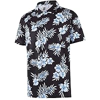ELETOP Men's Hawaiian Shirt Summer Stretch Short Sleeve Tropical Beach Button Down Casual Shirt