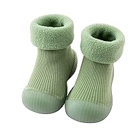 House Slippers for Boys Kids Toddler Baby Boys Girls Solid Warm Knit Soft Sole Rubber Shoes Socks Bedroom Shoes for Boys