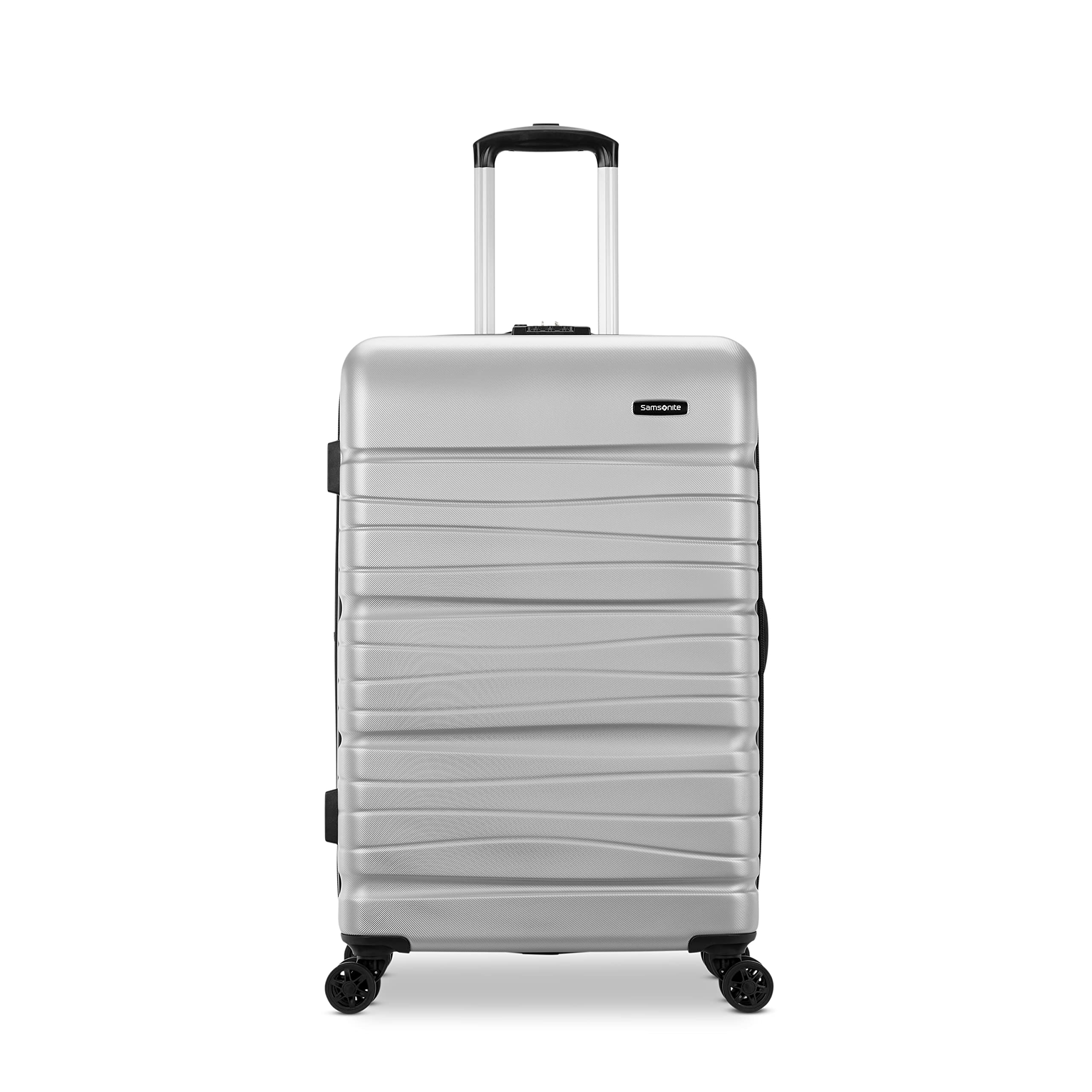 Samsonite Evolve SE Hardside Expandable Luggage with Double Wheels, Arctic Silver, Medium Spinner