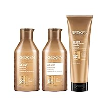 Redken All Soft Shampoo, Conditioner and Heavy Cream Treatment | For Dry / Brittle Hair | Moisturizes & Provides Intense Softness | With Argan Oil