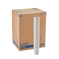 Dixie PerfecTouch 12 oz. Insulated Paper Hot Coffee Cup by GP PRO (GEORGIA-PACIFIC), White, 5342W, 1,000 Count (50 Cups Per Pack, 20 Sleeves Per Case)