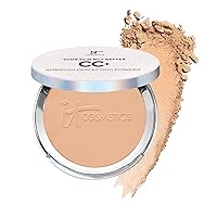 IT Cosmetics CC+ Airbrush Perfecting Powder Foundation - Buildable Full Coverage Of Pores & Dark Spots - Hydrating Face Makeup with Hydrolyzed Collagen & Niacinamide - 0.33 Oz