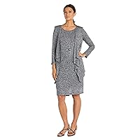 R&M Richards Women's Regular Cascade Jacket and Dress with Detachable Necklace