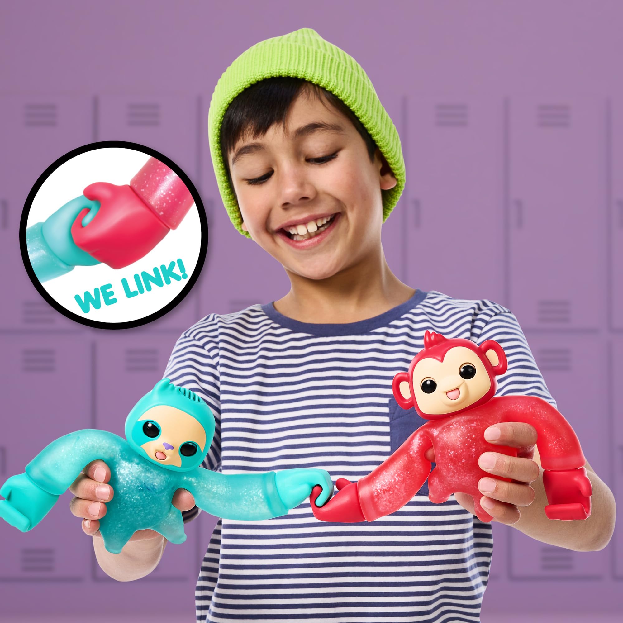 Little Live Pets Hug n' Hang Zoogooz - Sensoo Sloth. an Interactive Electronic Squishy Stretchy Toy Pet with 70+ Sounds & Reactions. Stretch, Squish and Link Their Hands
