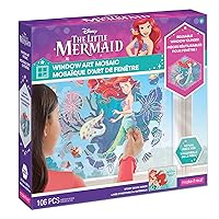 Make It Real Disney: Window Art Mosaic - The Little Mermaid - 106 pcs, Reusable Puzzle Window Clings, Creates a 17.3 x 16.5 Image, Kids Ages 6+