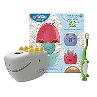 Dr. Brown's Baby and Toddler Toothbrush, Green Dinosaur 1-Pack 1-4 Years, CleanUp Float & Hatch Dino Eggs Bath Toy, 6m+, Dino-Soft Baby Bath Spout Cover, BPA Free, Certified Plastic Neutral