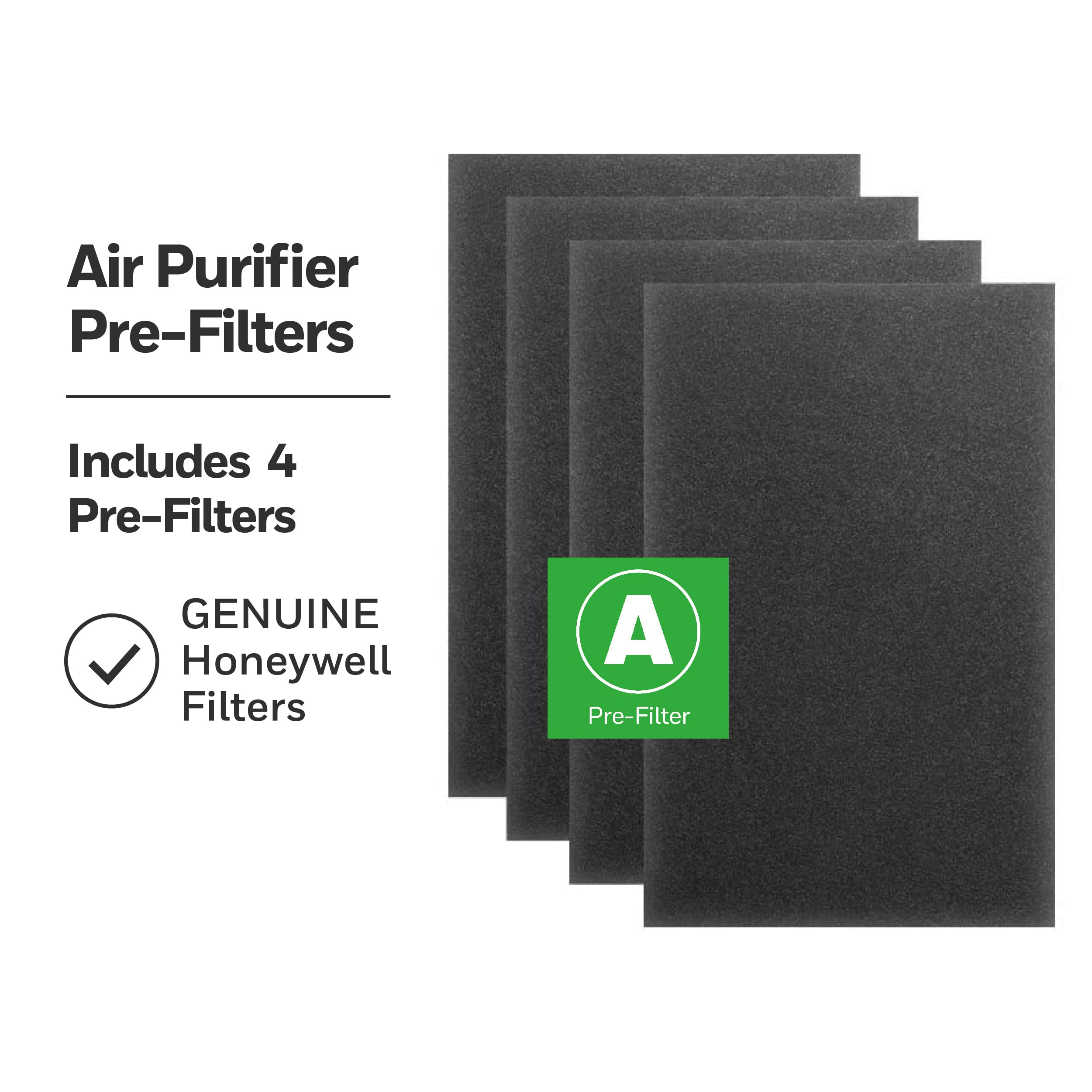 Honeywell HRF-A100 Air Purifier Pre Kit Filter, 4-Pack - Allergen Air Filter Targets Dust, VOC, Pet, Kitchen, and Wildfire/Smoke Odors