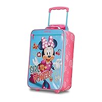 American Tourister Kids' Disney Softside Upright Luggage, Telescoping Handles, Minnie Mouse 2, Carry-On 18-Inch