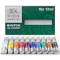 Winsor & Newton Winton Oil Color Paint Set, 10 x 12ml (0.4-oz) Tubes