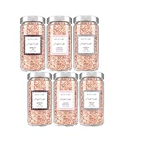 Olivia Care Pink Himalayan Bath Salts - Relieves & Relax Muscles. Exfoliate, Heal, Rejuvenate, Cleansing & Soothes Skin | Made with Natural Ingredients. Fresh Fragrance - 12 OZ (Mixed, 6 Pack)