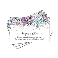 Paper Clever Party Enchanting Seashells Diaper Raffle Tickets for Baby Shower Games, Invitation Insert Cards, 25 Pack
