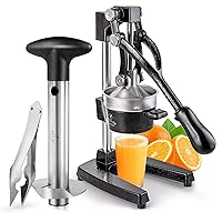 Zulay Cast-Iron Orange Juice Squeezer, Professional Citrus Juicer with Pineapple Cutter and Corer with Triple Reinforced Stainless Steel - Easy-to-Use Pineapple Corer with Thicker Blade